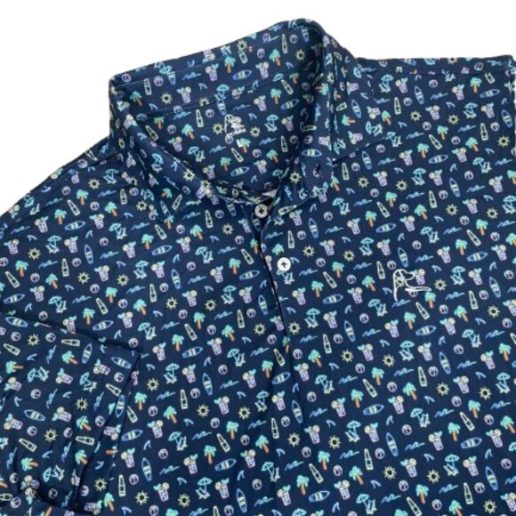 Rhoback Other - Rhoback Men's Summer Vacation Print Polo Shirt Performance Golf Size L Worn Once